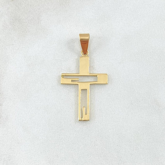 Dije Cruz Silueta 1.8gr / 3.4cm / Lisa Oro Amarillo 18K
