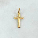 Dije Cruz Doble 1.35gr / 2.7cm / Lisa Circones Blancos Oro Amarillo 18K