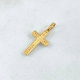 Dije Cruz Doble 1.25gr / 2.7cm-Circones Blancos Oro Amarillo 18K ©
