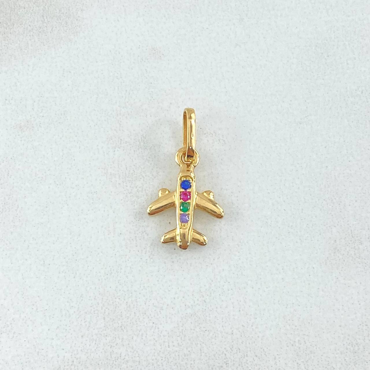 Dije Avion 0.9gr / 1.7cm-Cricones Multiples Oro Amarillo 18K ©