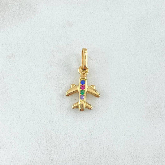 Dije Avion 0.9gr / 1.7cm-Cricones Multiples Oro Amarillo 18K ©