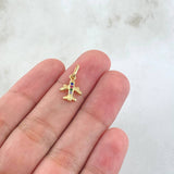 Dije Avion 0.9gr / 1.7cm-Cricones Multiples Oro Amarillo 18K ©