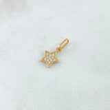 Pendant Star 0.55gr / 1.5cm / White Zircons 18K Yellow Gold