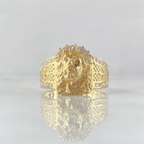 Anillo Rosto Cristo 6.65gr / T10 1/4 / Circones Blancos Oro Amarillo 18K