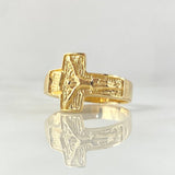 Textured Cross Christ Ring 2.75gr / Size 7 / 18K Yellow Gold *
