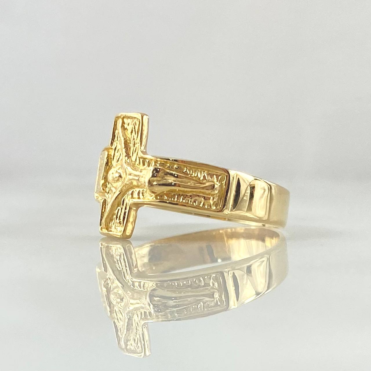 Cross Christ Ring 3.1gr / T8 / Textured 18K Yellow Gold ©
