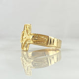 Textured Cross Christ Ring 2.85gr / Size 6 / 18K Yellow Gold *