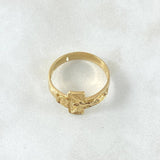 Cross Christ Ring 3.1gr / T8 / Textured 18K Yellow Gold ©