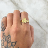 Cross Christ Ring 3gr / Size 7 1/2 / Textured 18K Yellow Gold