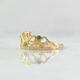 15s Ring Crown 1.85gr / T7 / White Zircons Green Yellow Gold 18K