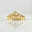 15s Ring Crown 2.4gr / T7 1/4 / White Zircons 18K Yellow Gold