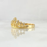 15s Ring Crown 2.4gr / T7 1/4 / White Zircons 18K Yellow Gold