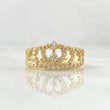Anillo Corona Corazon 2.75gr / T7 / Circones Blancos Oro Amarillo 18K