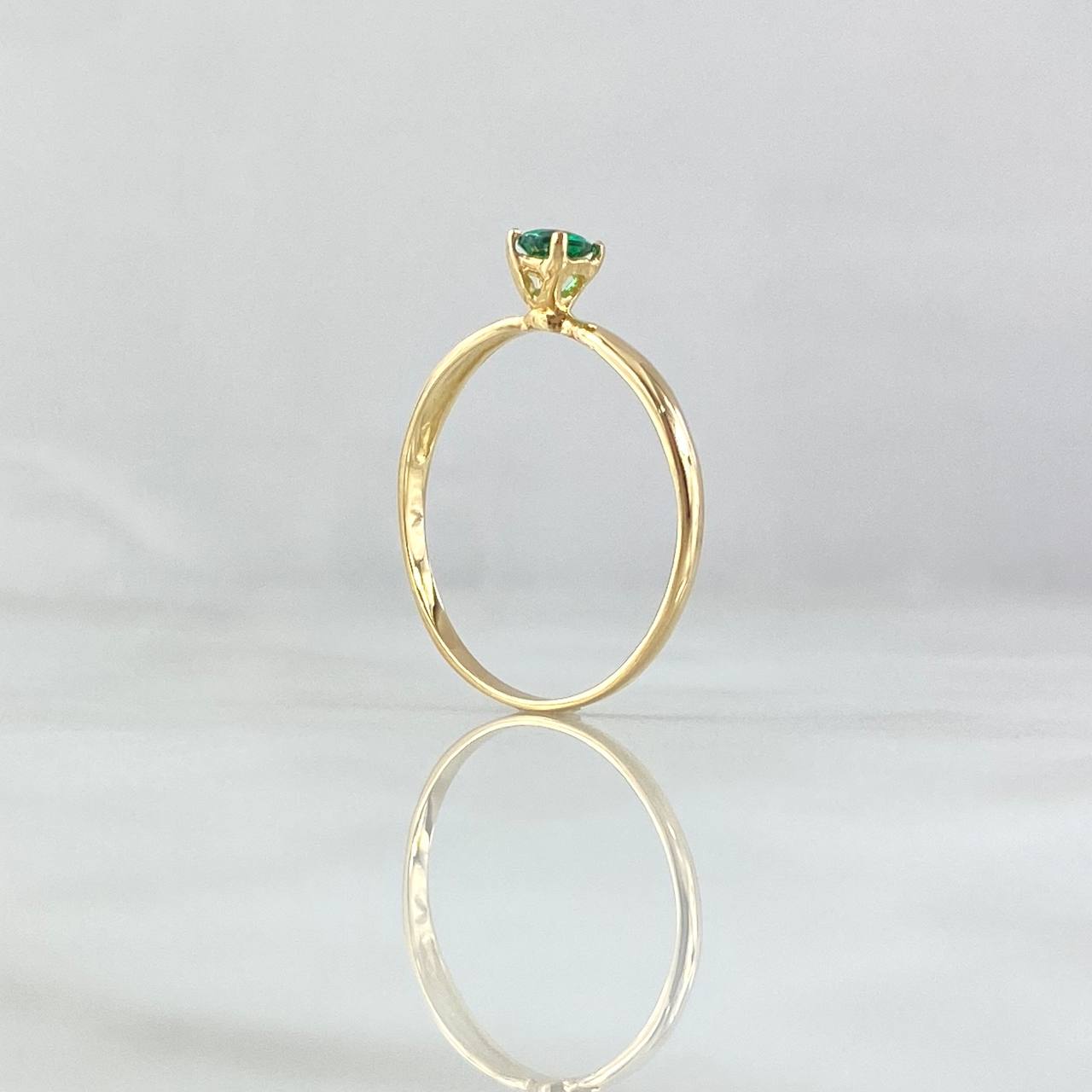 Ring Solitaire 1.05gr / T6 1/4 / Green Zircon Yellow Gold 18K