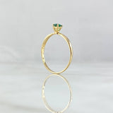 Ring Solitaire 1.05gr / T6 1/4 / Green Zircon Yellow Gold 18K