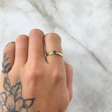Ring Solitaire 1.05gr / T6 1/4 / Green Zircon Yellow Gold 18K