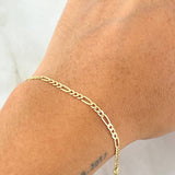 Figaro Bracelet 1.4gr / 7.7in / +1 18K Gold ©