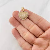 Pendant Dense Heart 3.4g / 1 in Two-Tone Yellow White Gold 18K