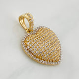 Pendant Dense Heart 3.4g / 1 in Two-Tone Yellow White Gold 18K