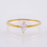 Anillo Solitario Gota 1gr / T6 3/4 / Oro Amarillo 18K