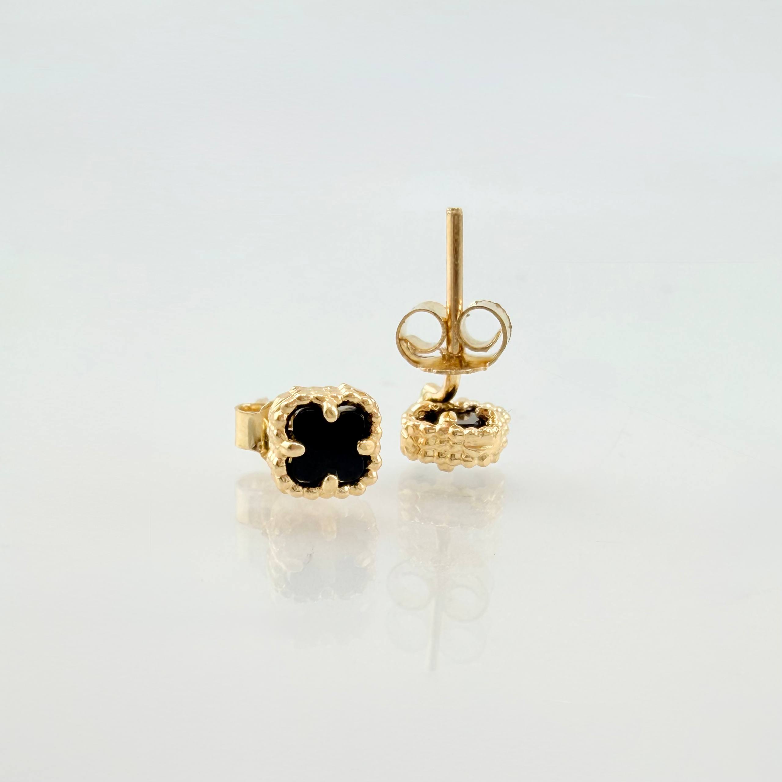 Stud Earrings Black Clover 1.2gr / 5mm Yellow Gold Nac.Esp. 18K ©