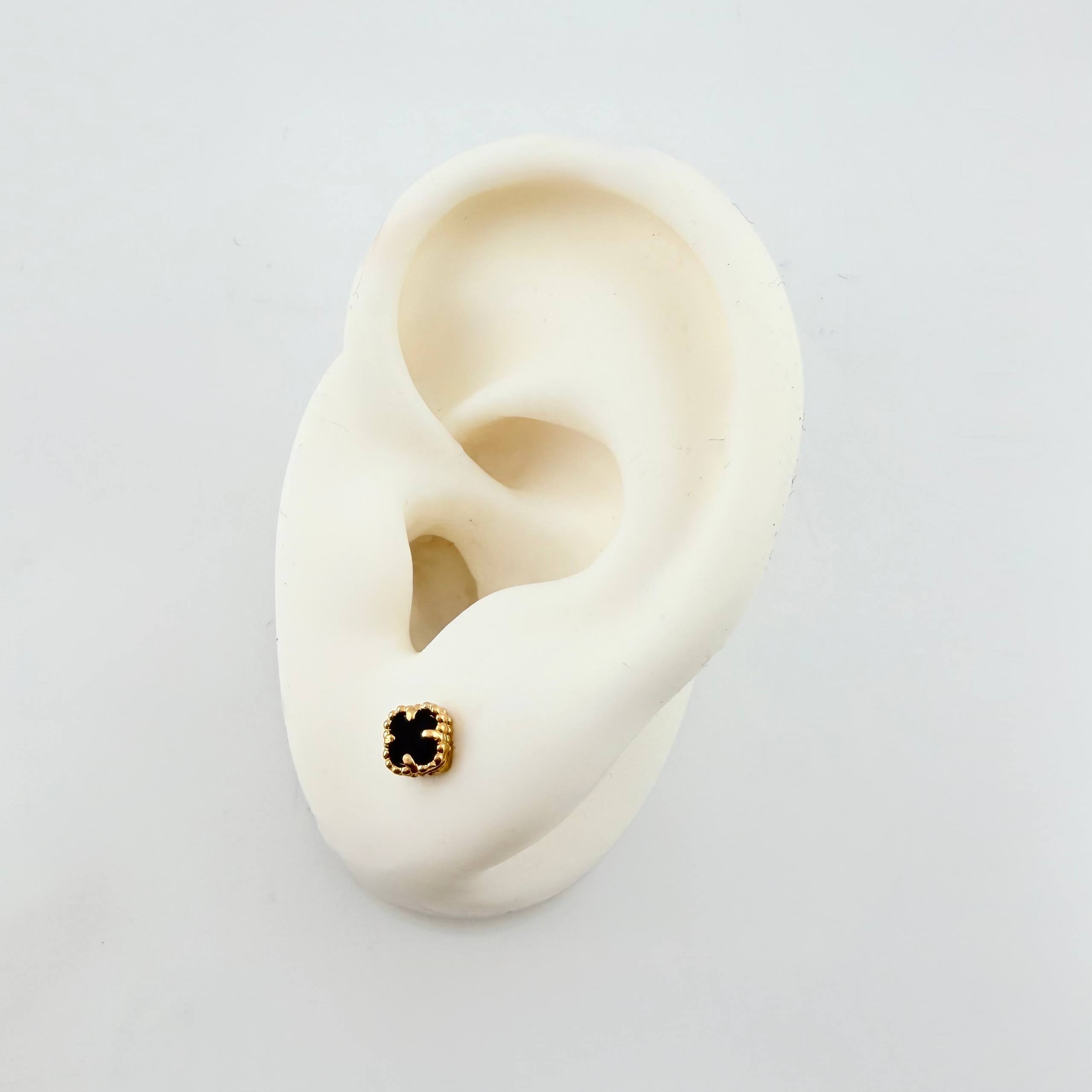 Stud Earrings Black Clover 1.2gr / 5mm Yellow Gold Nac.Esp. 18K ©