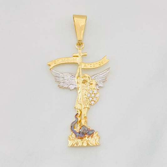 Dije San Miguel Arcángel 2.45g / 1 1/2 in Tres Oros 18K