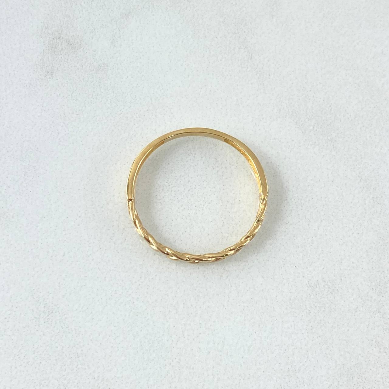 Anillo Trenzado 1.35gr / T4 3/4 / Liso Oro Amarillo 18K *