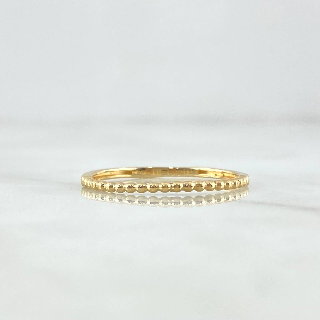 Anillo Mitad Esferas 1.2gr / T7 3/4 / Liso Oro Amarillo 18K