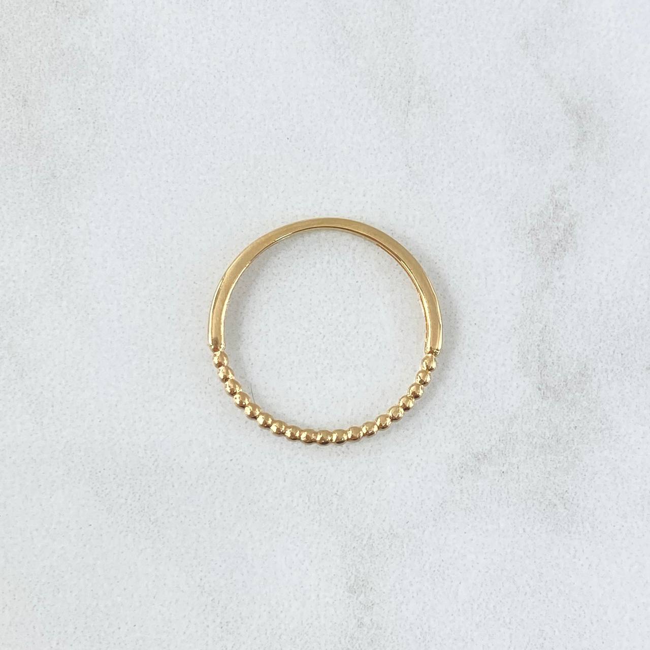 Anillo Mitad Esferas 1.2gr / T7 3/4 / Liso Oro Amarillo 18K
