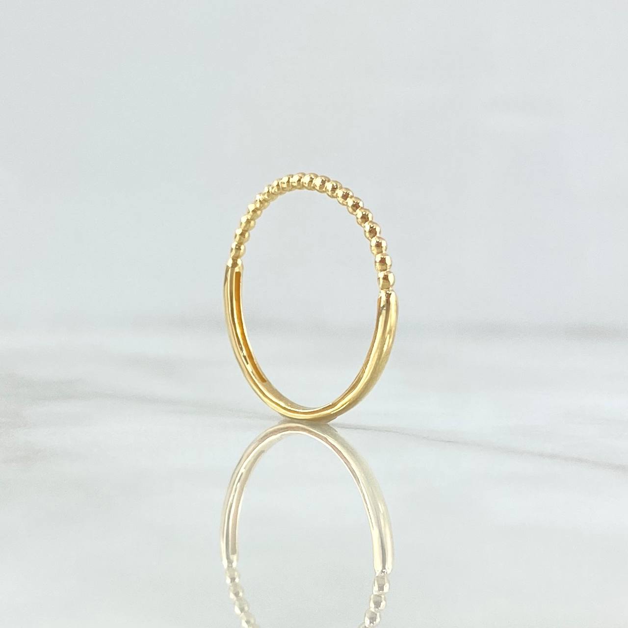 Anillo Mitad Esferas 1.2gr / T7 3/4 / Liso Oro Amarillo 18K