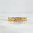 Half Cuban Link Ring Churumbela 2.7gr / Size 7 3/4 / White Zircons 18K Yellow Gold
