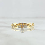 Crossed Cross Ring 1.75gr / Size 7 1/4 / White Zircons 18K Yellow Gold *