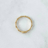 Crossed Cross Ring 1.75gr / Size 7 1/4 / White Zircons 18K Yellow Gold *