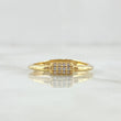 Half Barrel Ring 1.75gr / T6 3/4 / White Zircons 18K Yellow Gold *