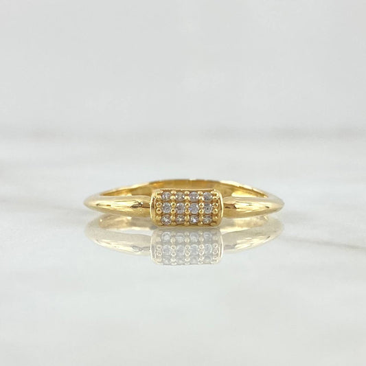 Half Barrel Ring 1.75gr / T6 3/4 / White Zircons 18K Yellow Gold *