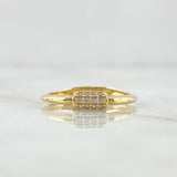 Half Barrel Ring 1.75gr / T6 3/4 / White Zircons 18K Yellow Gold *