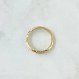 Half Barrel Ring 1.75gr / T6 3/4 / White Zircons 18K Yellow Gold *
