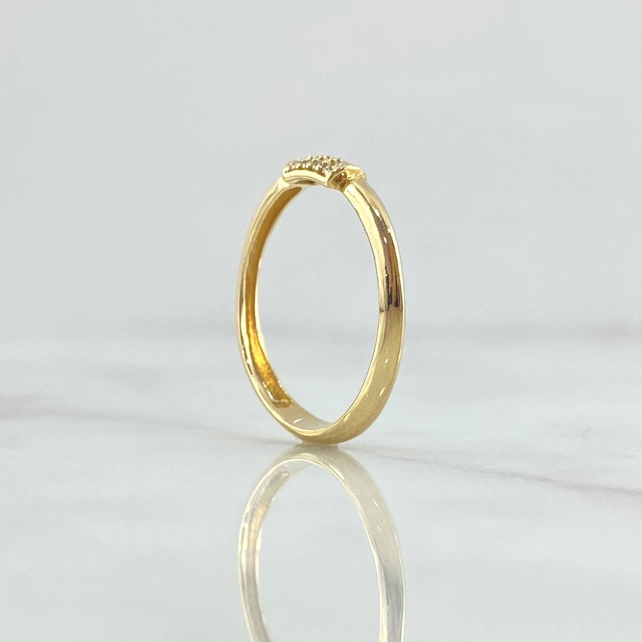 Half Barrel Ring 1.75gr / T6 3/4 / White Zircons 18K Yellow Gold *