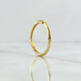 Half Barrel Ring 1.75gr / T6 3/4 / White Zircons 18K Yellow Gold *