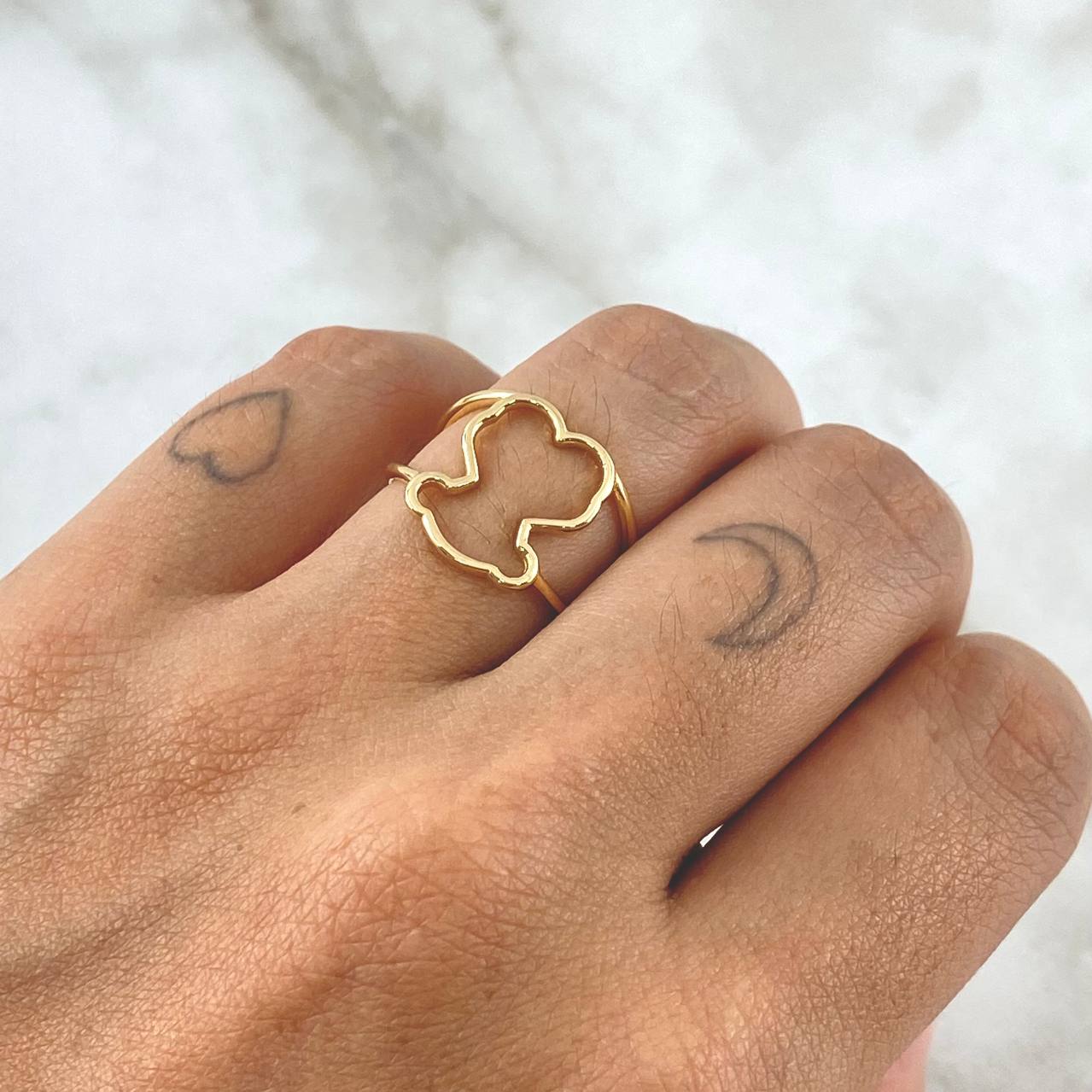 Bear Ring TS 2.55gr / Size 6 / Smooth 18K Yellow Gold *