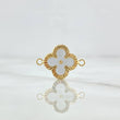 Herraje Trebol VCyA 1gr / 2cm / Diamantado Resina Blanca Oro Amarillo 18K