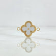 Herraje Trebol VCyA 1gr / 2cm / Diamantado Resina Blanca Oro Amarillo 18K ©