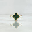 Charm Clover VCyA 0.55gr / 1.5cm / Dotted Edge Green Resin Yellow Gold 18K ©