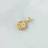 Pendant Letter J Round 0.4gr / 1.5cm / Edged-Die-Cut-Smooth Edge 18K Yellow Gold Charger
