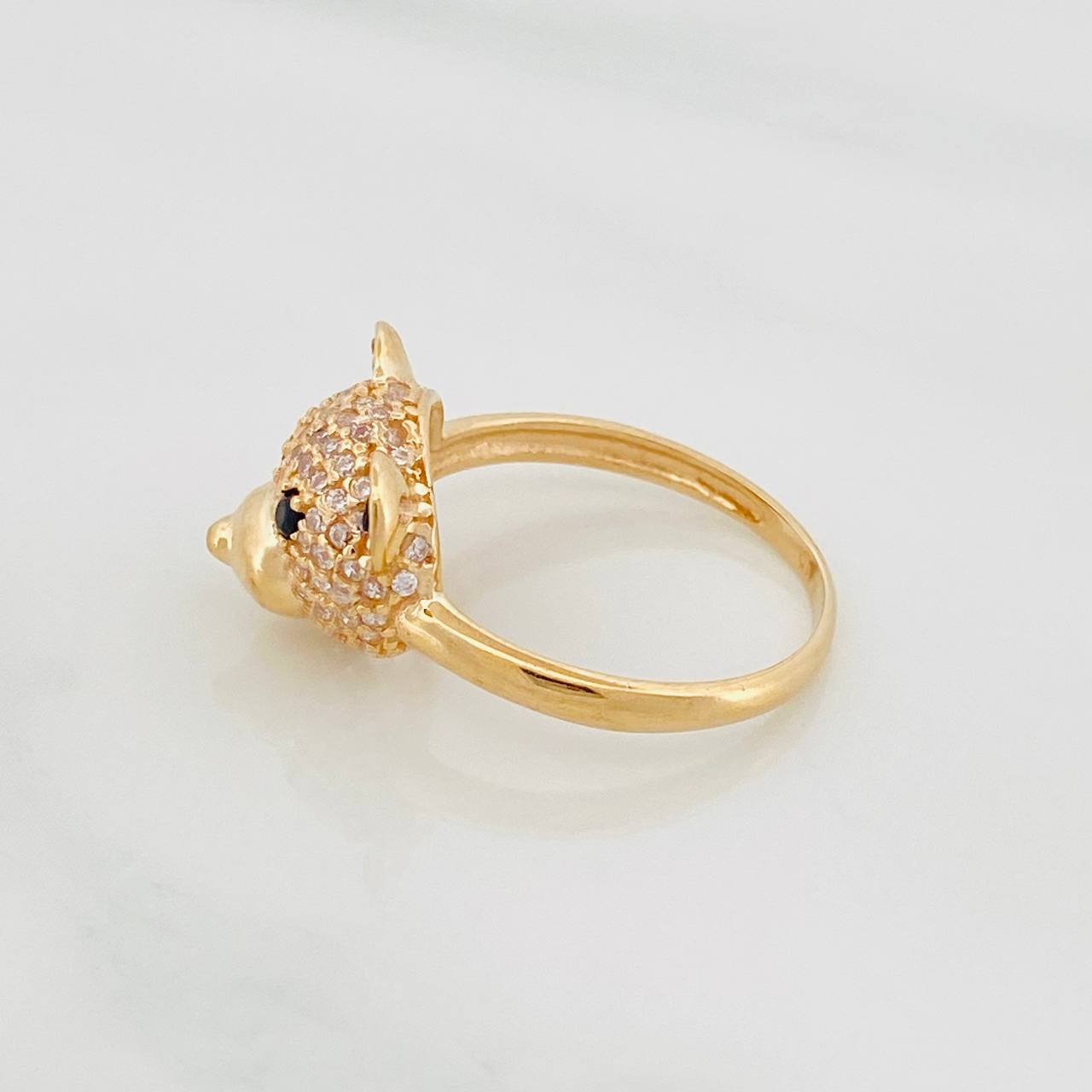 Anillo Rostro Oso 3.3g / T5 3/4 Oro Amarillo 18K