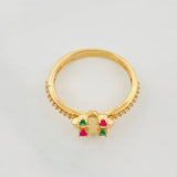 Anillo Floral 2.65g / T6 3/4 Oro Amarillo 18K