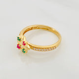 Anillo Floral 2.65g / T6 3/4 Oro Amarillo 18K