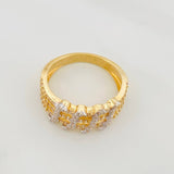 Anillo Banda Ancha 4.35g / T7 1/2 Dos Oros Amarillo Blanco 18K