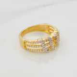 Anillo Banda Ancha 4.35g / T7 1/2 Dos Oros Amarillo Blanco 18K